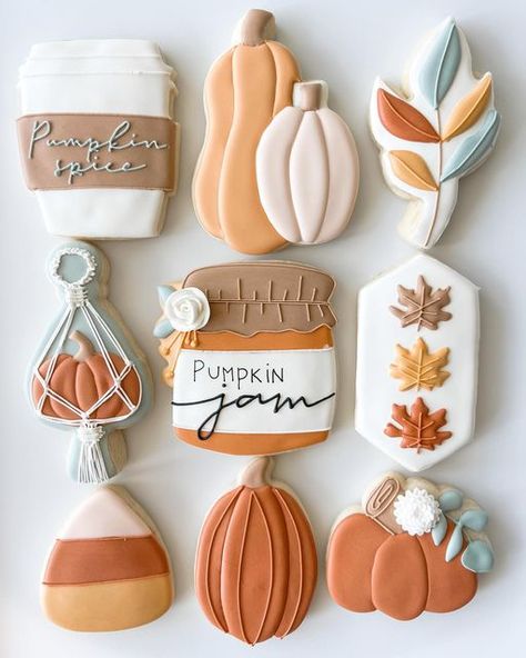 POSH FAVORS on Instagram: "Halloween is over and I’m immediately switching gears to all things fall 🍁🍂 I’ll be doing a tiny preorder for pickup around thanksgiving so keep an eye out for more info! . . Thank you @kupanahaproducts for this order to help get me out of Halloween mode! . . Most of these came from @themillerswifecustomcookies fall collections- my absolute fave is the jam jar! . . . . #poshfavors #sugarcookies #fallcookies #pumpkincookies #royalicingcookies #decoratedcookies #cookie Fall Decorated Cookies Royal Icing, Halloween Sugar Cookies Decorated, Cookie Icing Recipe, Halloween Mode, Pumpkin Sugar Cookies, Crazy Cookies, All Things Fall, Iced Sugar Cookies, Cookie Business