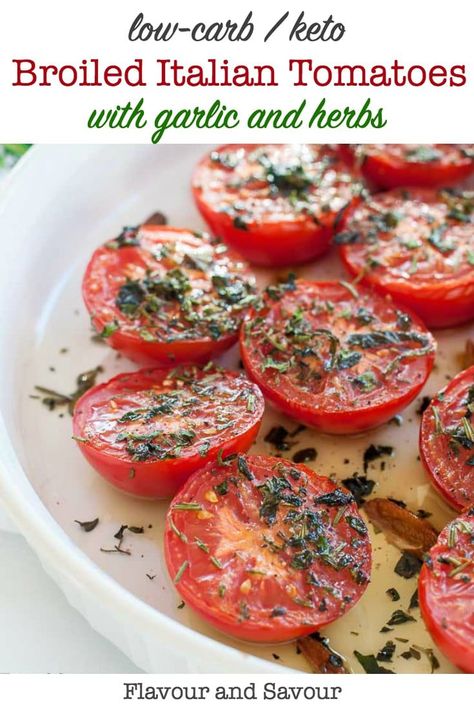 Broiled Tomatoes, Easy Healthy Side Dishes, Italian Tomatoes, Low Carb Fruit, Keto Side Dishes, Vegetarian Keto, Flatbread Pizza, Healthy Gluten Free Recipes, Healthy Gluten Free