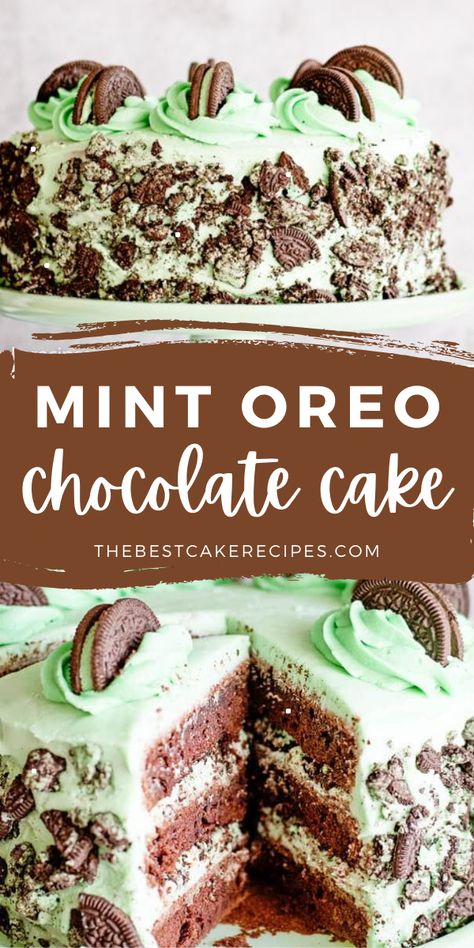 Mint Desserts, Mint Chocolate Cake, Peppermint Cake, Mint Cake, Mint Oreo, Layer Cake Recipes, Cakes Recipes, Best Cake Recipes, Oreo Cake