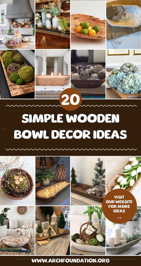 Add a unique flair to your space with creative wooden bowl decor ideas. These designs will bring natural beauty and charm to any room in your home. Wooden Bowl Gift Basket, Wooden Bowl Decor Ideas Rustic, Wooden Bowl Decor Ideas, Wood Bowls Decor Ideas, Wooden Bowl Decor, Wooden Bowls Decor Ideas, Wooden Bowls Centerpiece, Wood Bowl Centerpiece, Bowl Decor Ideas