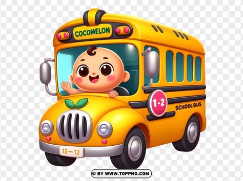 Cocomelon School Bus, Cocomelon Bus, Baby Bus, Clipart Baby, Baby Clip Art, School Bus, Png Clipart, Banners, Presentation