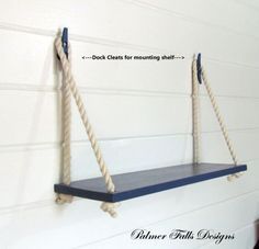 Nautical Shelf, Rope Shelf, Deco Marine, Nautical Room, Nautical Bathroom, Nautical Bedroom, Nautical Bathroom Decor, Beach Room, Nautical Bathrooms