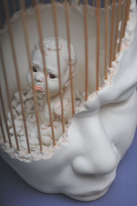 Johnson Tsang, Cherub Sculpture, Deco Originale, Unusual Art, Steel Sculpture, Portrait Sculpture, Art Clay, Contemporary Ceramics, Sculpture Clay