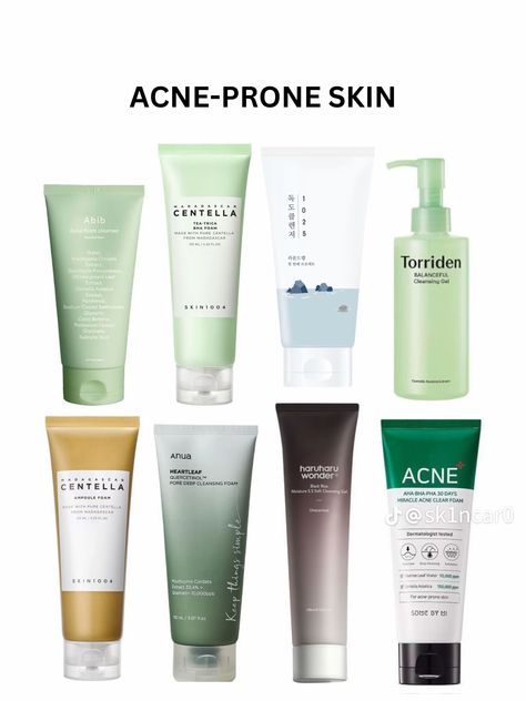 Skincare For Acne Prone Skin, Skincare For Acne Prone, Cleanser For Dry Skin, Skincare For Combination Skin, Skincare For Acne, Korean Skin Care Secrets, Skincare For Oily Skin, Face Skin Care Routine, Beautiful Skin Care