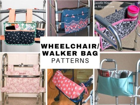 Free Wheelchair and Walker Bag Patterns Walker Bag Tutorial, Diy Wheelchair, Walker Bags, Mobility Walkers, Wheelchair Bags, Walker Accessories, Walker Bag, Bags Pattern, Caddy Bag