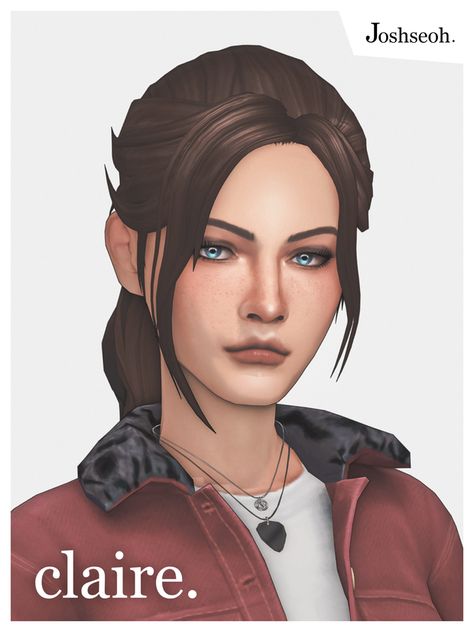 Claire Hair, Sims Stories, Sims 4 Cas Mods, Sims 4 Anime, Claire Redfield, Pelo Sims, Tumblr Sims 4, Sims 4 Cc Folder, Sims 4 Mm