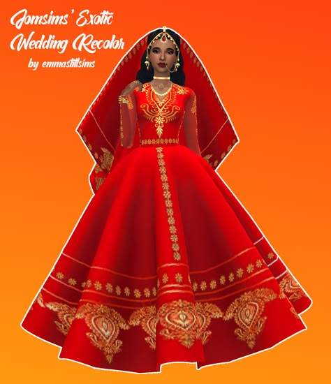 Sims 4 Cc Cultural Clothes, Sims 4 Indian Wedding Cc, Sims 4 Cc Indian Clothes, Sims 4 Cultural Cc, Sims 4 Mexican Cc, Sims 4 Indian Cc, Ts4 Dress, Indian Inspired Wedding, Sims 4 Wedding Dress