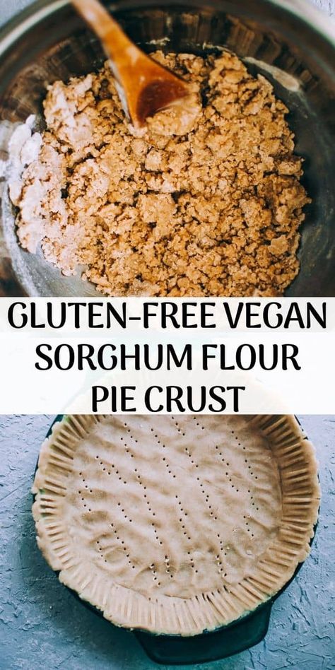 This sorghum flour and tapioca flour pie crust is gluten-free, dairy-free, soy-free, nut-free, refined sugar-free, and vegan. This easy, flaky crust is made with just handful of simple ingredients and makes a great sweet or savory pie, tart, galette, hand pie and more!#sorghumflourpiecrust Sorghum Flour Recipes, Gluten Free Vegan Pie Crust, Vegan Pie Crust Recipe, Sorghum Recipes, Cleansing Diet, Vegan Pie Crust, Gluten Free Pie Crust, Lectin Free, Pan Sin Gluten