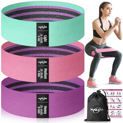 Limited-time deal: WALITO Resistance Bands for Legs and Butt, Fabric Exercise Loop Bands Yoga, Pilates, Rehab, Fitness and Home Workout, Strength Bands for Booty Workout Strength, Beachbody Workouts, Resistance Band Workout, Resistance Band Set, Resistance Workout, Loop Bands, Legs Workout, Cycling Workout, Resistance Bands