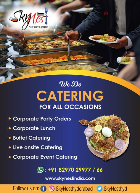 Food Catering Business Card, Healthy Food Catering, Catering Banner Design, Catering Advertising Ideas, Catering Services Poster, Catering Marketing Ideas, Catering Design Ideas, Catering Services Flyer, Catering Poster