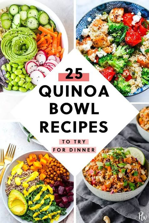 Quinoa Bowl Recipes, Quinoa Recipes Easy, Quinoa Recipes Healthy, Bowls Recipes, Quinoa Bowls, Plats Healthy, Dinner Bowl, Healthy Bowls Recipes, Recipes Quinoa