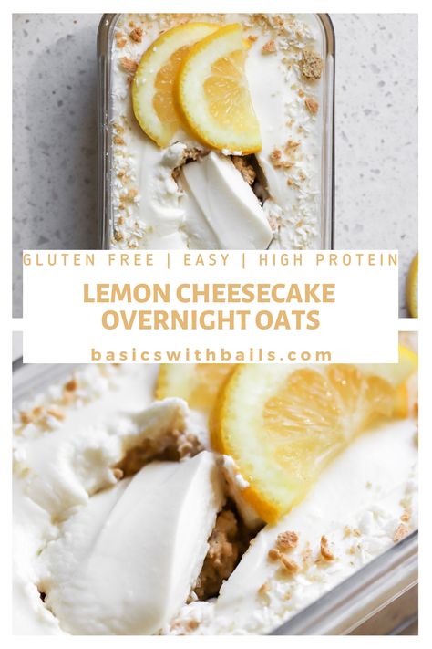 Lemon Cheesecake Overnight Oats are a great way to start off your morning! Quick, easy and satisfying! Overnight oats with protein powder are the best way to start your day! If you're looking for a healthy overnight oats recipe for weight loss, you've come to the right place! Overnight Oats With Quick Oats Healthy, Best Lemon Cheesecake, Oats With Protein Powder, Overnight Oats With Protein Powder, Overnight Oats With Protein, Healthy Overnight Oats Recipe, Protein Breakfast Cookies, Cheesecake Overnight Oats, Oatmeal Protein