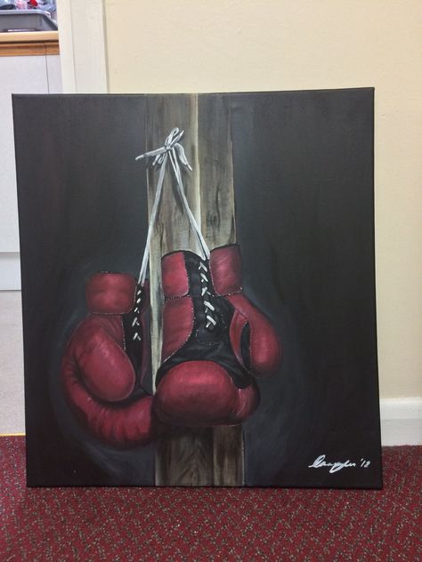 Boxing Art Illustration, Boxing Painting Art, Boxing Gloves Painting, Boxing Painting Ideas, Boxing Painting, Boxing Gloves Art, Female Art Painting, Art Tools Drawing, Boxing Gloves