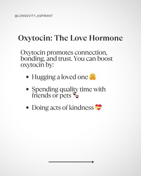 ✨ Unlock Your Happiness Hormones ✨ Did you know your body naturally produces ”feel-good” chemicals like dopamine, oxytocin, serotonin, and endorphins? 🙌 These hormones can improve your mood, boost motivation, and even relieve pain! 💪 Here’s how you can activate them: 🧠 Dopamine: Set small, achievable goals and celebrate your wins! 🎯🥳 💓 Oxytocin: Hug a loved one or spend quality time with your pets. 🐾 ☀️ Serotonin: Get some sunlight or enjoy a mindful moment. 🧘‍♂️ 🏃‍♀️ Endorphins: Get moving... Happiness Hormones, Boost Motivation, Achievable Goals, Mood Boost, Get Moving, Random Acts Of Kindness, Quality Time, Knowing You, Chemicals