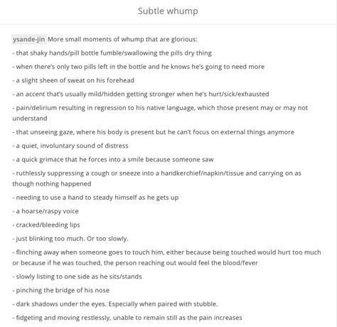 Sick Fic Prompts, Sickfic Prompts, Whump Scenarios, Sick Prompts, Writing Injuries, Soft Prompts, Comfort Prompts, Injury Prompts, Whump Prompts