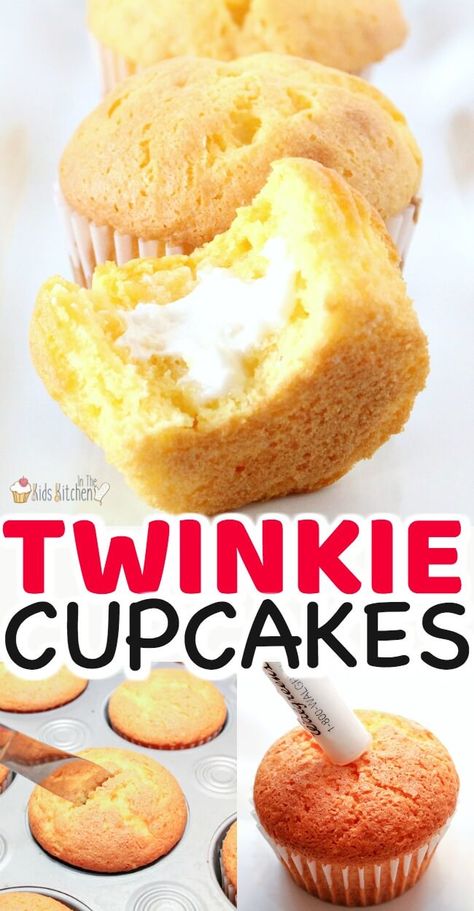 Twinkie Filling Recipe, Twinkie Cupcakes, Twinkie Cake, Baking Recipe, Cake Easy, Gateaux Cake, Recipe Books, S'mores, Baking With Kids