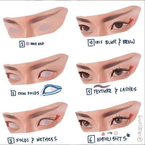 Eye Tutorial Procreate, Drawing Eyes Procreate, Procreate Eyes Tutorial, How To Draw Lashes Digital, Procreate Eye Tutorial, Procreate Painting Tutorial, Digital Art Eyes Tutorials, Eyes Digital Art Tutorial, How To Digitally Paint