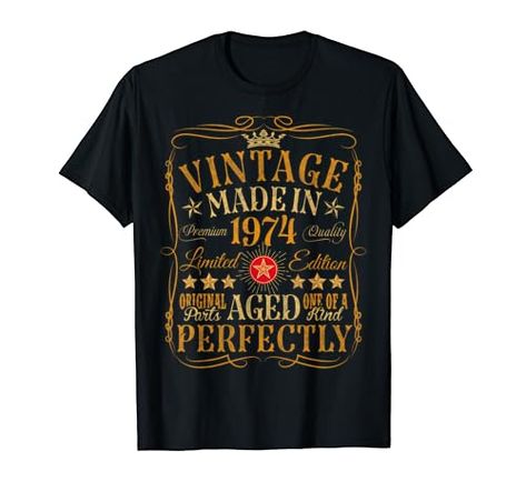 Vintage 50th Birthday Decorations Vintage 1974 50 Birthday T-Shirt Bday Gift For Him, 65th Birthday Gifts, 50th Birthday Gifts For Men, Bday Gifts For Him, Birthday Presents For Dad, 54th Birthday, 65th Birthday Gift, 50th Birthday Decorations, Bday Gift