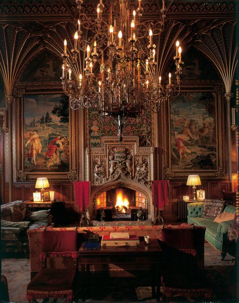 Luxury Castle Rental in the Heart of England - The Country Castle Company Manor House Interior, Eastnor Castle, Victorian Castle, Style Salon, Castles Interior, Drawing Room, Belle Epoque, A Fire, Beautiful Interiors