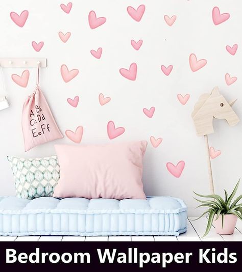 80pcs Pink Heart Shape Wall Stickers for Bedroom Living Room Girls Room Decoration Kids Room Baby Nursery Room Wall Decals Interior Wallpaper PVC Murals Wall Stickers For Bedroom, Girls Bedroom Wallpaper, Wallpaper Design For Bedroom, Autumn Room, Baby Nursery Room, Girls Room Wallpaper, Wallpaper Kids, Kids Room Paint, Room Girls