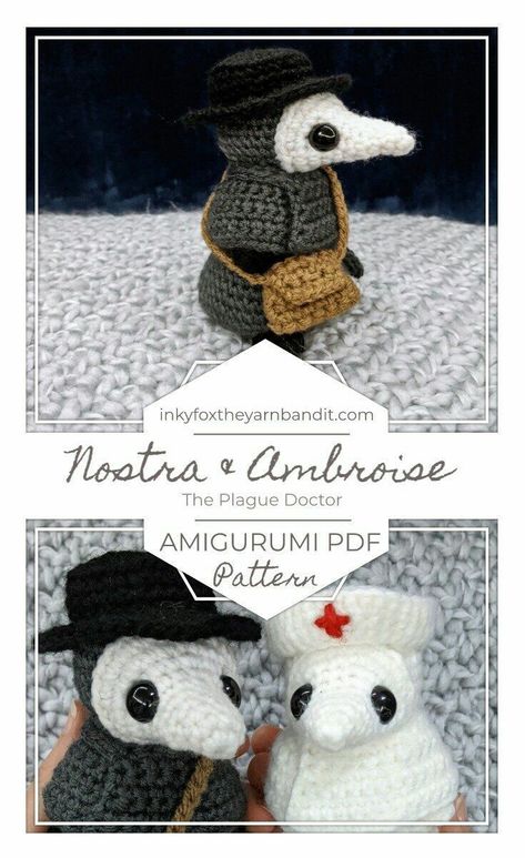 Plague Doctor Amigurumi Free Pattern, Amigurumi Plague Doctor, Plague Doctor Amigurumi, Plauge Doctor Crochet, Plague Doctor Crochet Pattern, Plague Doctor Crochet Pattern Free, Crochet Plague Doctor Free Pattern, Crochet Cryptid Free Pattern, Cryptid Crochet Pattern