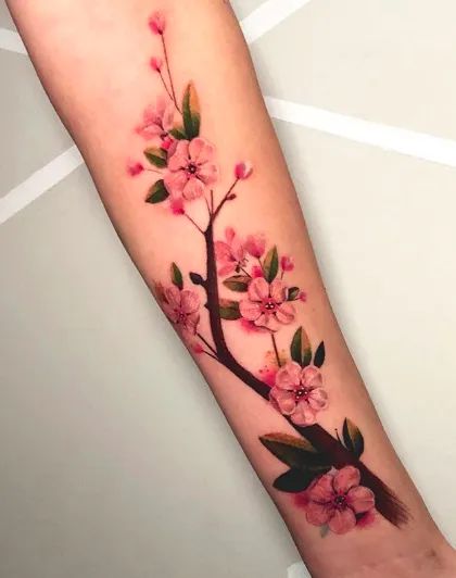 10+ Cherry blossom sleeve tattoo ideas for your new floral tattoo design! Check out our blog to read about different meanings, history and ideas for #cherryblossomtattoos!  #tattoostylist #tattooideas #cherryblossom Tattoo Sakura, Tattoos Japan, Cherry Tree Tattoos, Cherry Blossom Tree Tattoo, Tree Sleeve Tattoo, Daisy Tattoo Designs, Blossom Tree Tattoo, Tato Naga, Tato Dengan Makna