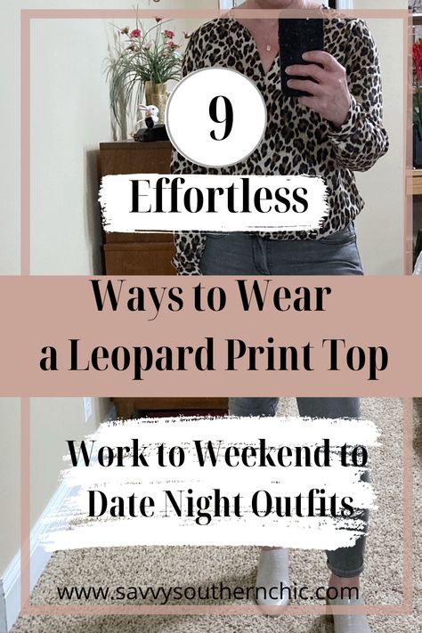 Yes, you can wear leopard print as part of your fashion over 40. Choose a classic modest cut blouse and wear it with jeans and with work wear. Here are nine ways to wear a leopard print top. Leopard Print Tops For Women, Cheetah Print Blouse Outfit, Animal Print Blouse Outfit, Leopard Print Blouse Outfit, Leopard Print Shirt Outfit, Animal Print Shirt Outfit, Leopard Blouse Outfit, Leopard Shirt Outfit, Leopard Print Top Outfit