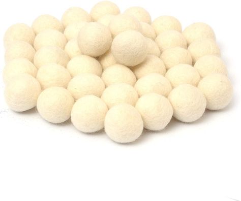 AmazonSmile: Glaciart One Felt Wool Balls, Felt Pom Poms (40 Pieces) 2.5 Centimeters - 1 Inch, Handmade Felted Pure White Color - Bulk Small Puff for Felting and Garland : Home & Kitchen Felt Wool Ball, Tissue Pom Poms, Paper Pom Poms, 2022 Christmas, Felt Wool, Wool Balls, Color Crafts, Felt Ball, Felting Projects