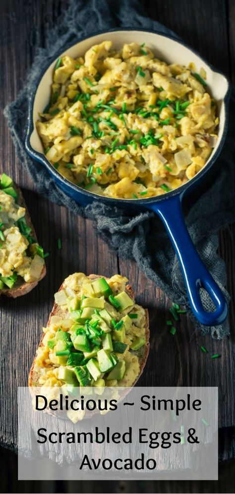 Eggs and Avocados Breakfast Recipe - This is an easy keto breakfast recipe. Eggs, butter, avocado? You'll be full for hours! Scrambled eggs and avocado is one of my favorite healthy breakfast recipes. #ketorecipes #ketobreakfast #avocadorecipes #scrambledeggs #eggrecipes #healthybreakfast #easybreakfast Simple Scrambled Eggs, Eggs With Avocado, Soft Tacos Recipes, Easy Scrambled Eggs, Eggs And Avocado, Easy Keto Breakfast, Avocado Recipes Breakfast, Avocado Recipe, Mushroom Soup Recipes