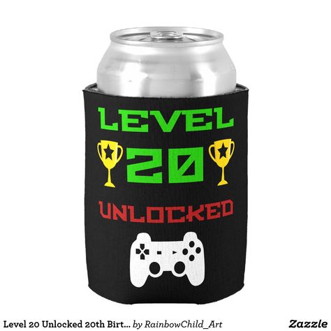 Custom Koozies, Play Station, 20th Birthday, Gaming Shirt, Can Coolers, Gaming Gifts, Can Cooler, Christmas Card Holders, 21st Birthday