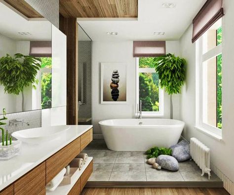 Top Trends 2019 in Modern Bathroom Design, Creating Spaces with Zen Spa Vibe Design Interior Baie, Tropical Bathroom, Zen Bathroom, Serene Bathroom, Best Bathroom Designs, Perfect Bathroom, Spa Like Bathroom, Decor Baie, Bad Inspiration