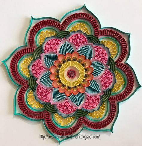 Paper Quilling Mandala, Quilled Mandalas, Quilling Mandala, Arte Quilling, Paper Quilling Flowers, Paper Quilling Cards, Paper Quilling Jewelry, Quilling Work, Art And Craft Ideas