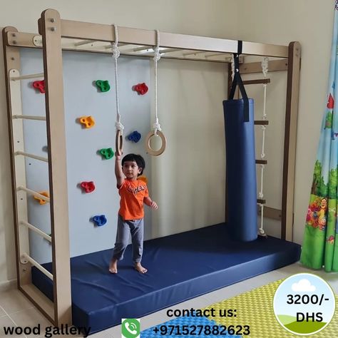 #Kids monkey bar| rope ladder #climbing wall |mattress #Free delivery #best price Diy Indoor Jungle Gym For Kids, Indoor Climbing Structures For Kids, Diy Monkey Bars, Waterside House, House Playroom, Indoor Monkey Bars, Indoor Playset, Climbing Wall Kids, Indoor Playroom