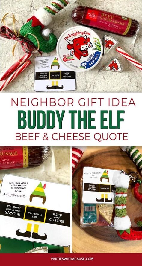 Buddy The Elf Gifts, Elf Party Favors, Elf Movie Table Decorations, Buddy The Elf Diy Decorations, Buddy The Elf Printables Free, Buddy The Elf Food, Neighborhood Gift Ideas, Buddy The Elf Party, Elf Printables Free