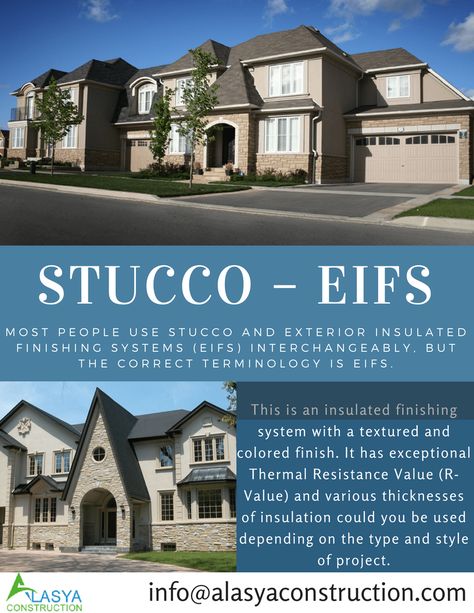 The major advantages to EIFS are not only the R-Value but the notable richness it adds to the exterior façade of the house. Call @Alasyaconstruc at (647) 833-1741 now. Insulation, House Exterior, The House, Exterior, House Styles, Color, Home Decor, Home Décor