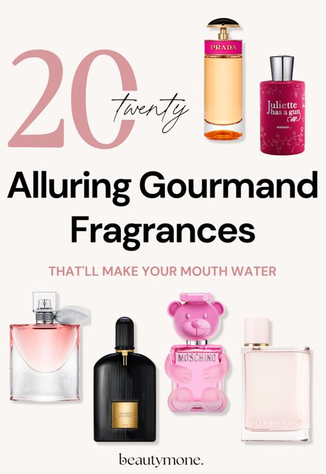 20 Alluring Gourmand Fragrances You Need To Smell ⋆ Beautymone Best Gourmand Perfume, Gourmand Perfumes For Women, Fruity Perfumes For Women, Sweet Smelling Perfume, Best Sweet Perfumes, Sweet Perfumes For Women, Gourmand Scents, Fragrance Combos, Gourmand Perfume