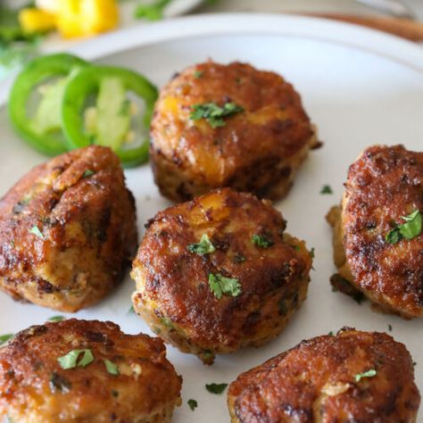 These Whole30 Mango Jalapeño Chicken Meatballs from the Whole Smiths are always a crowd pleaser. Not only are they bursting with flavor but are easy to make and GREAT for leftovers. Gluten Free Meatballs, Peanut Dipping Sauces, Jalapeno Chicken, Pork Meatballs, Chicken Meatballs, Mashed Cauliflower, Glass Baking Dish, Gluten Free Chicken, Ground Chicken