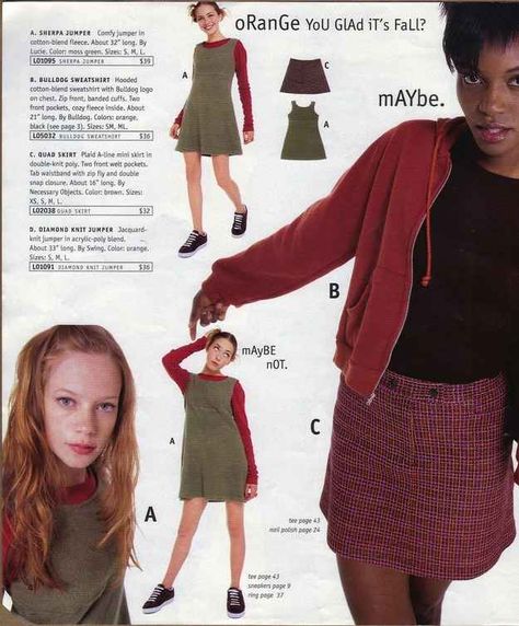 The 18 Most Clever Delia's Taglines Of The '90s 90s Fashion Catalog, 90s Teen Fashion, 90s 2000s Fashion, 1990s Fashion, Xmas Cookies, A Line Mini Skirt, Fashion Catalogue, 2000s Fashion, Fashion History