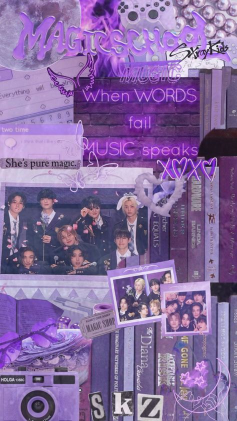 Skz Purple Aesthetic, Stray Kids Purple Aesthetic, Purple Magic Aesthetic, Magic Aesthetic, Magic School, Admit One, Magic Shop, Pastel Purple, Purple Wallpaper