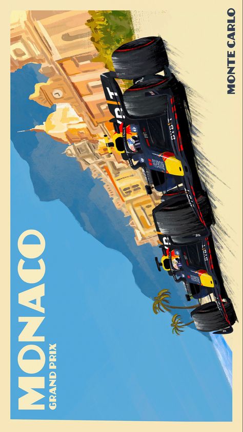 Our postcard from the Principality 💌 Welcome to the #MonacoGP 🇲🇨 F1 Posters Vintage, F1 Racing Poster, F1 Poster Design, Wallpaper F1, Monaco F1, F1 Aesthetic, Postcard Wall, Vintage Racing Poster, Grand Prix Posters