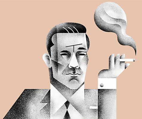 Mad Men for Funny or Die's The Occasional on Behance Men Illustration, Illustration Geometric, American Humor, Life Illustration, Men Tattoo, Illustration Styles, Layered Art, Man Illustration, Pop Culture Art