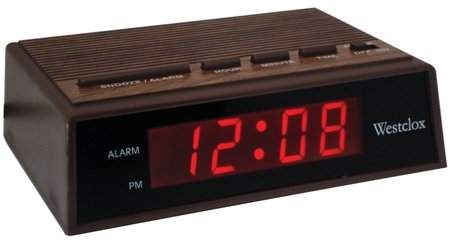 Westclox 22690 .6  Retro Wood Grain LED Alarm Clock Small Night Table, Jam Alarm, Large Digital Wall Clock, Led Alarm Clock, Desktop Clock, Timer Clock, Radio Alarm Clock, Radio Clock, Alarm Clocks