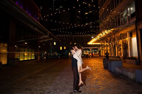 Nighttime Proposal, Night Time Proposal, Night Proposal Photography, Night Flash Engagement Photos, Couples In The City At Night, Nighttime Engagement Shoot, Night Proposal, Nyc Proposal, New York Weather