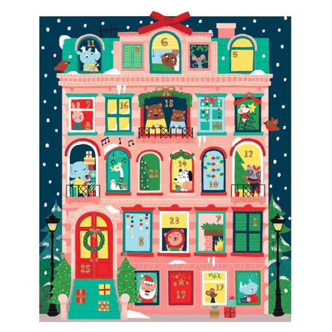 Advent Calendar Design Graphic, House Advent Calendar, Cool Advent Calendars, Advent Calendar Activities, Advent For Kids, Books Illustration, Interior Artwork, Advent Calendars For Kids, Christmas Apartment