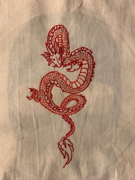 Easy Hoodie Embroidery, Dragon Stitch Pattern, Dragon Embroidery Simple, Mythology Embroidery, Pixie Embroidery, Dragon Embroidery Pattern, Chinese Dragon Embroidery, Dragon Embroidery Design, Y2k Embroidery