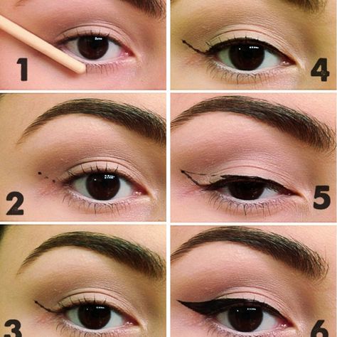 Makeup Monday, Easy Winged Eyeliner, Eyeshadow For Green Eyes, Perfect Winged Eyeliner, Eyeliner Tips, How To Do Eyeliner, Eyeliner Hacks, Winged Eyeliner Tutorial, Mekap Mata