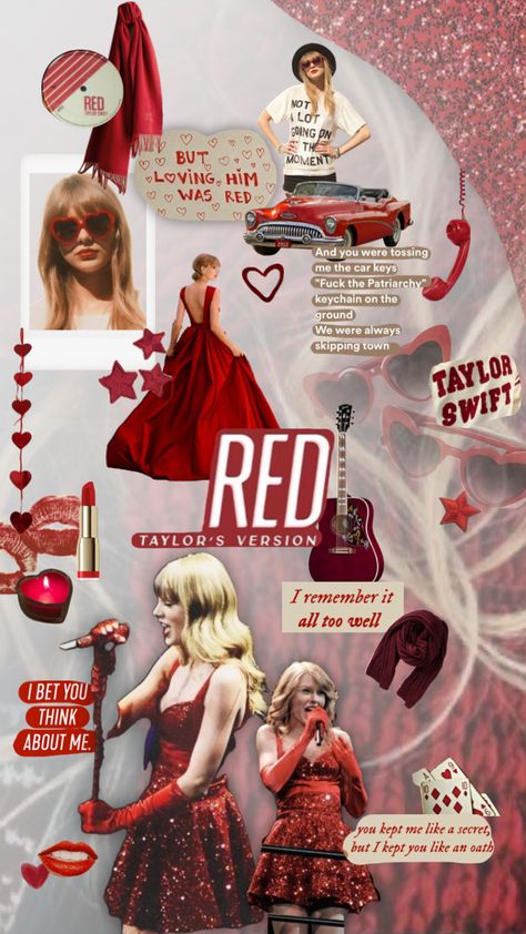 red album board! ❤️ #taylorswift #red #redtaylorsversion #discoverpage Red Album, Floral Wallpaper Phone, Taylor Swift Red, Red Taylor, Wallpaper Phone, Red Wallpaper, All Is Well, Red Aesthetic, Floral Wallpaper