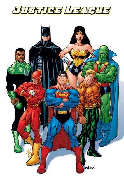 Justice League of America- Superman, the Flash, Green Lantern (John Stewart), Batman, Wonder Woman, Martian Manhunter and Aquaman - JLA / DC Comics Art Dc Comics, The New Teen Titans, Observation Deck, Superhero Team, Univers Dc, Justice League Of America, Arte Dc Comics, Dc Comics Superheroes, Dc Comics Characters