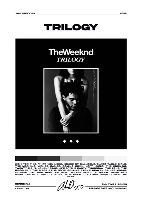 The Weeknd Weeknd Trilogy Poster, Trilogy The Weeknd, Trilogy Poster, Weeknd Trilogy, The Weeknd Trilogy, Weeknd Poster, The Weeknd Poster, Minimalist Music, House Of Balloons