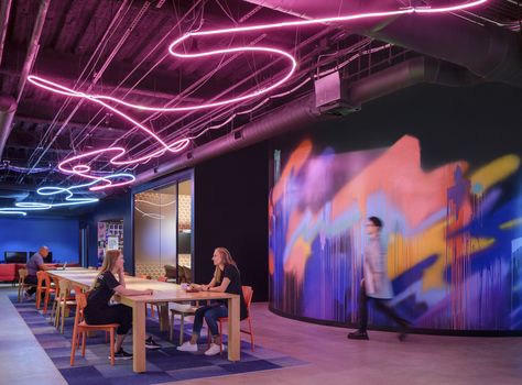 Fun Office Design, Team Space, Fun Office, Collaborative Workspace, Experience Center, Contract Furniture, Environmental Graphics, Like Instagram, Create Space